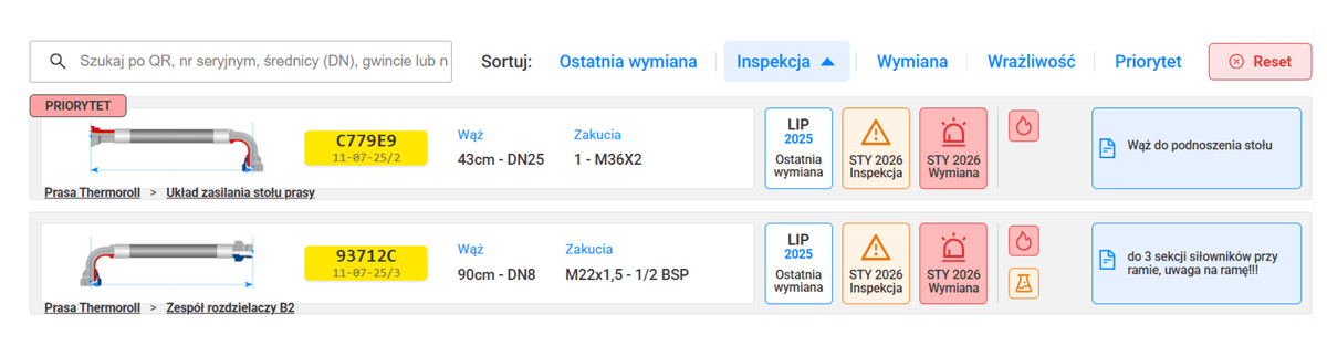 HosePilot - priorytetyzacja przewodów